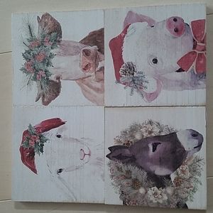 Rustic Holiday Coasters